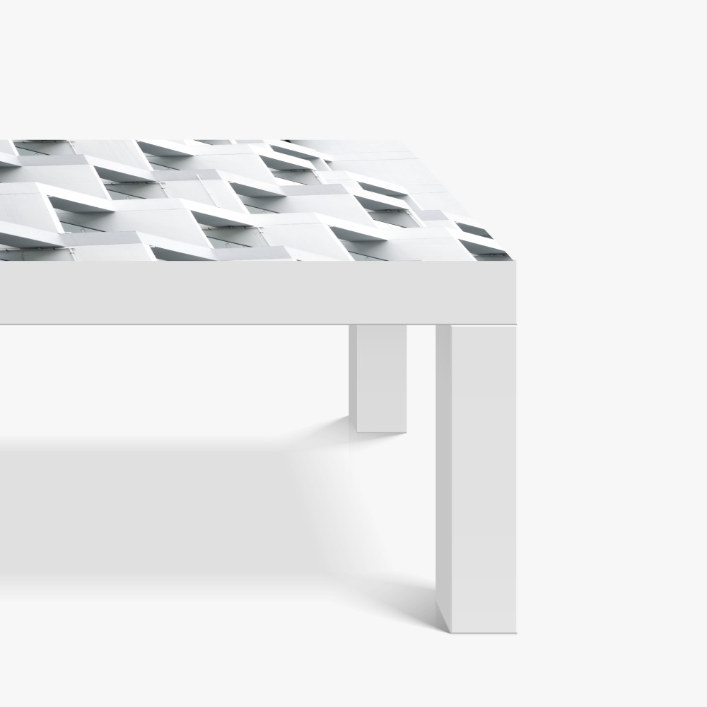 Naklejka na biurko i stół biała betonowa fasada w geometrycznym wzorze – Wallissimo® Naklejka na biurko i stół biała betonowa fasada w geometrycznym wzorze – Wallissimo®