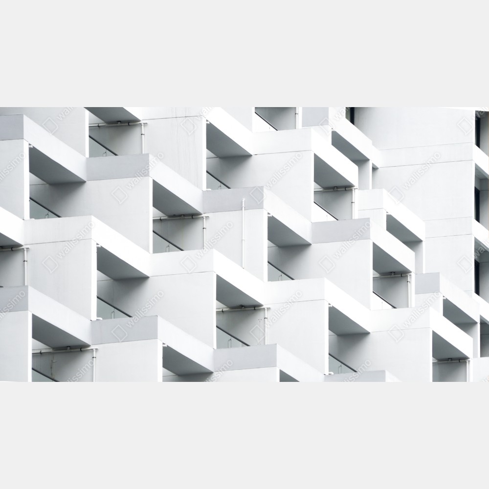 Naklejka na biurko i stół biała betonowa fasada w geometrycznym wzorze – Wallissimo® Naklejka na biurko i stół biała betonowa fasada w geometrycznym wzorze – Wallissimo®