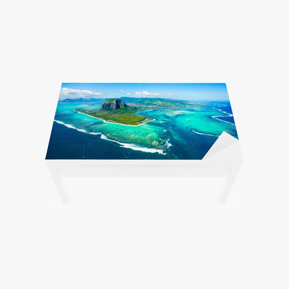 Naklejka na biurko i stół Le Morne turkusowa laguna panorama – Wallissimo® Naklejka na biurko i stół Le Morne turkusowa laguna panorama – Wallissimo®