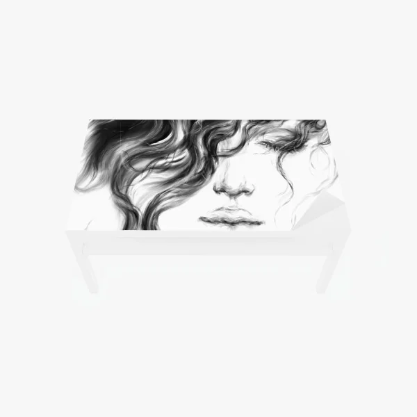 Naklejka na biurko i stół eteryczny monochromatyczny portret