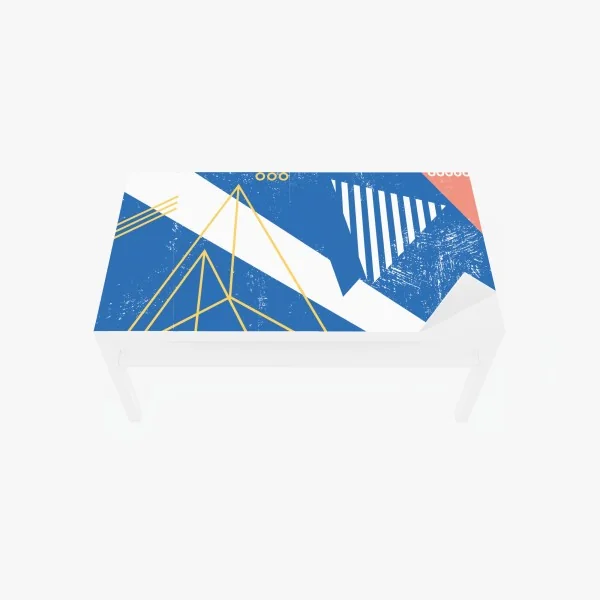 Naklejka na biurko i stół geometryczna abstrakcja w odcieniach niebieskiego