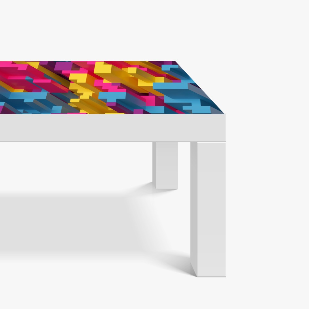 Naklejka na biurko i stół kolorowy wzór voxel 3d – Wallissimo® Naklejka na biurko i stół kolorowy wzór voxel 3d – Wallissimo®