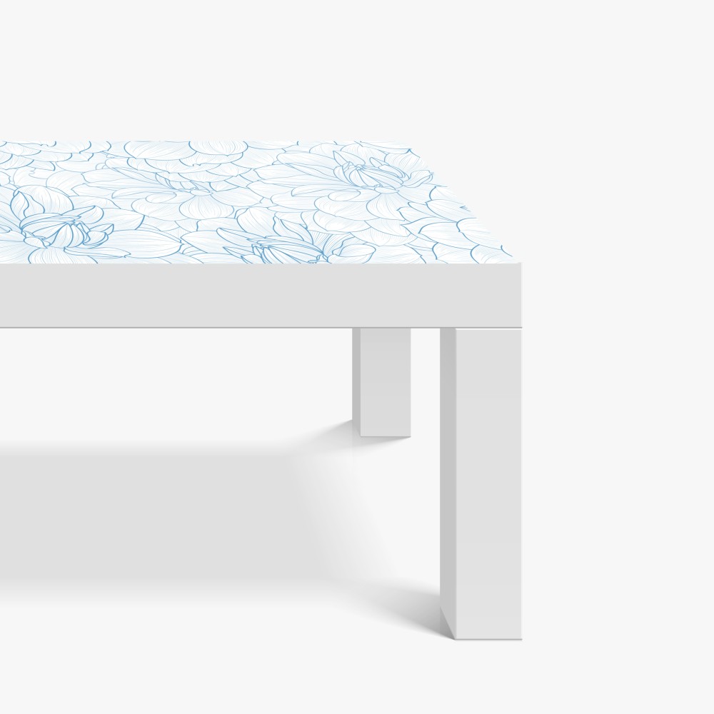 Naklejka na biurko i stół delikatny niebieski motyw kwiatowy – Wallissimo® Naklejka na biurko i stół delikatny niebieski motyw kwiatowy – Wallissimo®