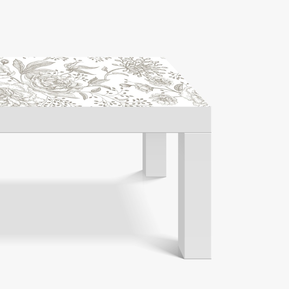 Naklejka na biurko i stół delikatny botaniczny wzór kwiatowy w stylu vintage – Wallissimo® Naklejka na biurko i stół delikatny botaniczny wzór kwiatowy w stylu vintage – Wallissimo®