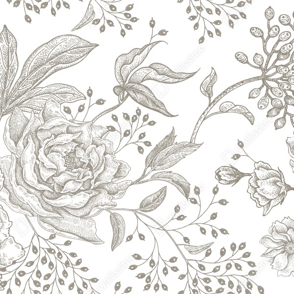 Naklejka na biurko i stół delikatny botaniczny wzór kwiatowy w stylu vintage – Wallissimo® Naklejka na biurko i stół delikatny botaniczny wzór kwiatowy w stylu vintage – Wallissimo®