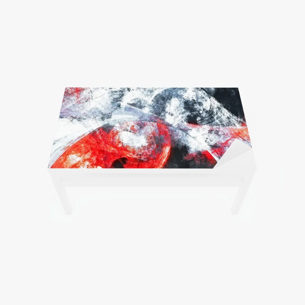Naklejka na biurko i stół dynamiczna czerwona i biała abstrakcyjna kompozycja – Wallissimo® Naklejka na biurko i stół dynamiczna czerwona i biała abstrakcyjna kompozycja – Wallissimo®