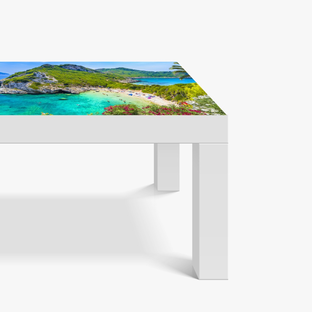 Naklejka na biurko i stół Porto Timoni panoramiczna plaża, Korfu – Wallissimo® Naklejka na biurko i stół Porto Timoni panoramiczna plaża, Korfu – Wallissimo®