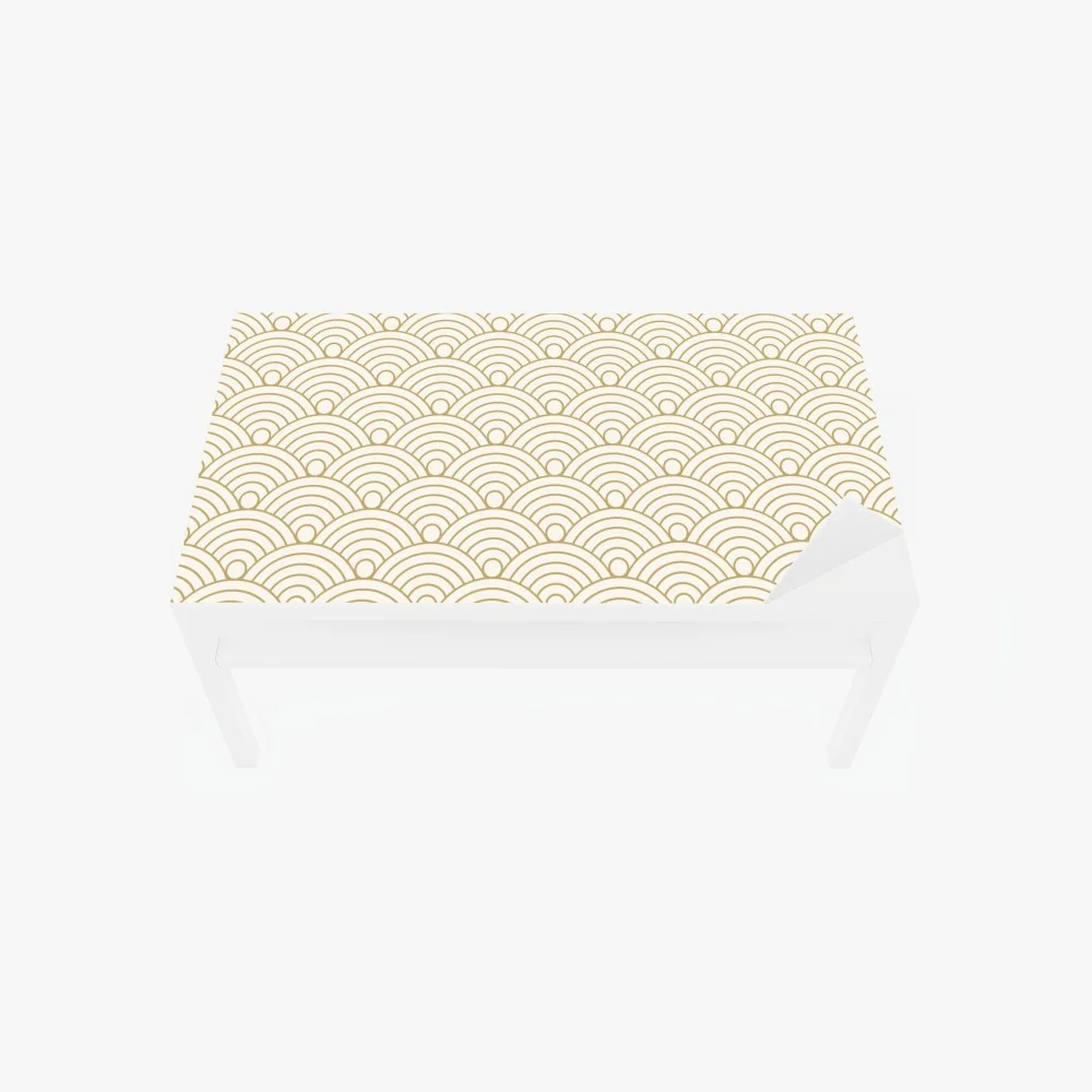 Naklejka na biurko i stół złoty wzór seigaiha – Wallissimo® Naklejka na biurko i stół złoty wzór seigaiha – Wallissimo®