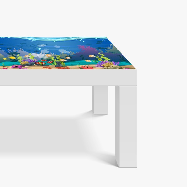 Naklejka na biurko i stół panorama zimowego lasu pokrytego śniegiem – Wallissimo®