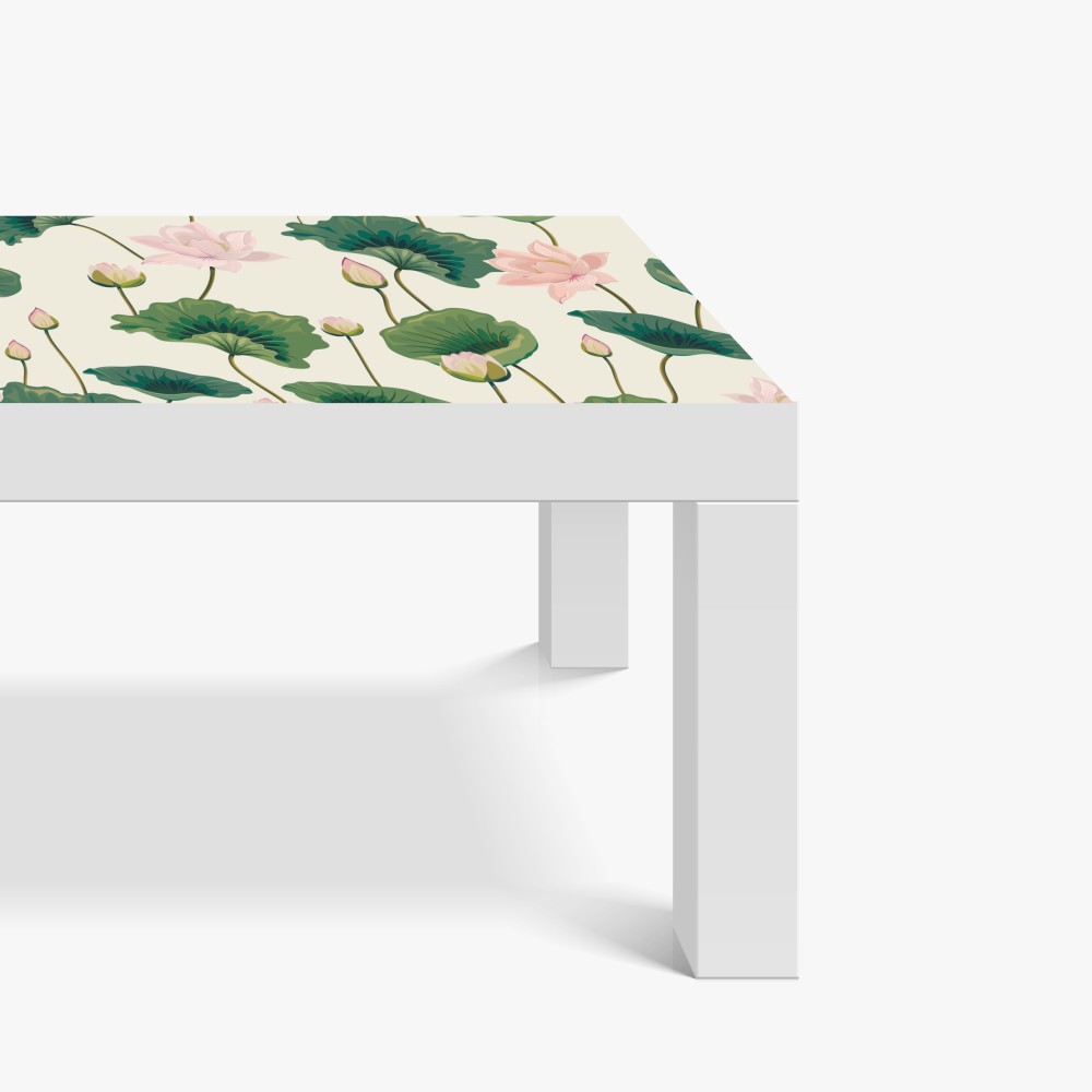 Naklejka na biurko i stół spokojny botaniczny wzór lotosu – Wallissimo® Naklejka na biurko i stół spokojny botaniczny wzór lotosu – Wallissimo®