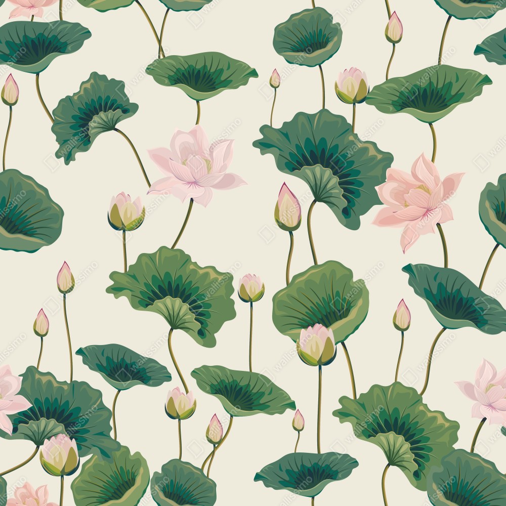 Naklejka na biurko i stół spokojny botaniczny wzór lotosu – Wallissimo® Naklejka na biurko i stół spokojny botaniczny wzór lotosu – Wallissimo®