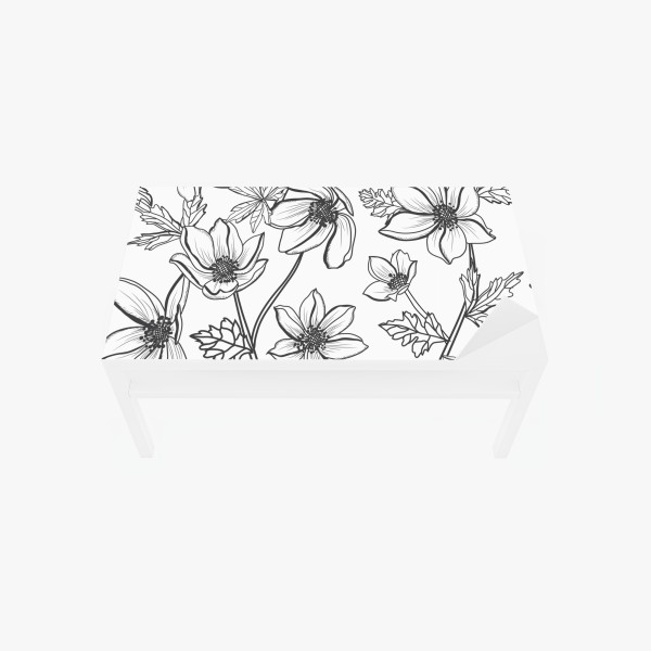 Naklejka na biurko i stół tropikalny wzór z kakadu i kwiatami – Wallissimo®