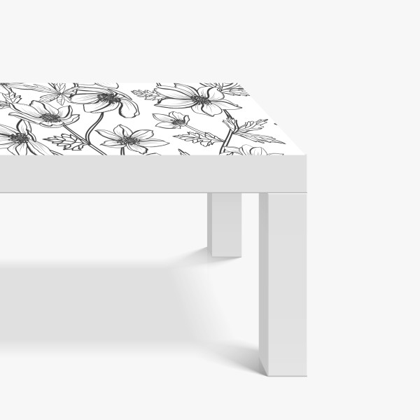 Naklejka na biurko i stół tropikalny wzór z kakadu i kwiatami – Wallissimo®