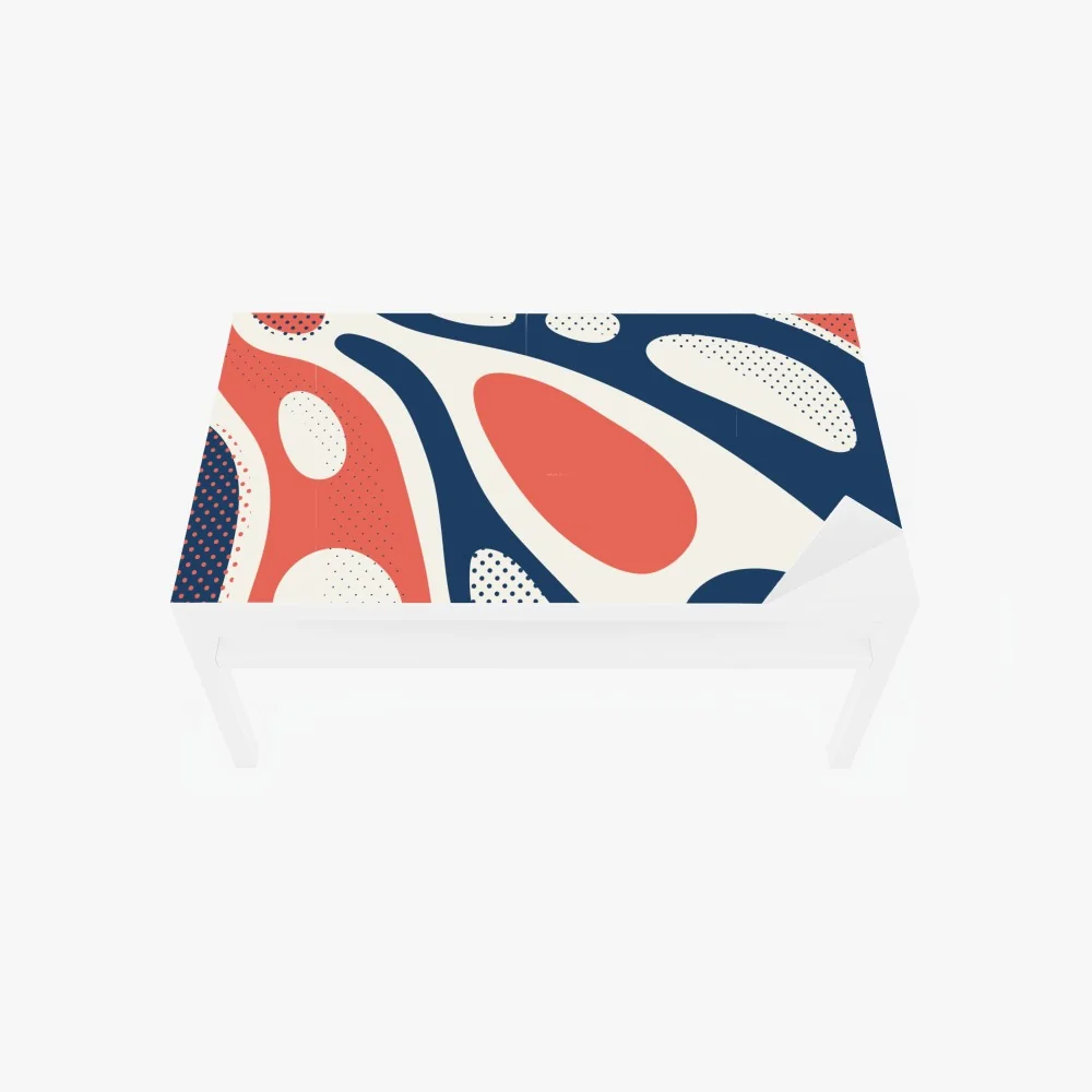 Naklejka na biurko i stół retro koralowo-granatowy abstrakcyjny wzór – Wallissimo® Naklejka na biurko i stół retro koralowo-granatowy abstrakcyjny wzór – Wallissimo®