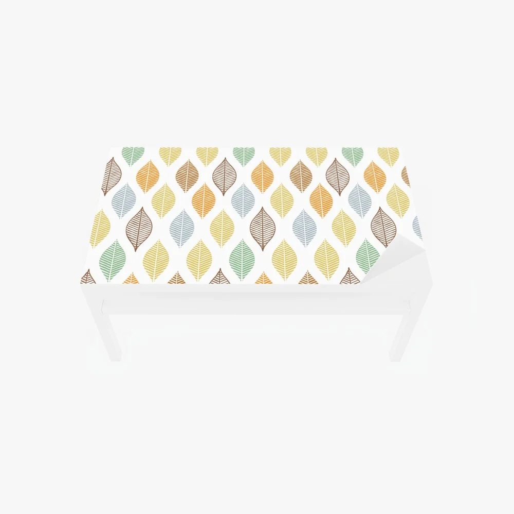 Naklejka na biurko i stół pastelowy wzór liści na ścianę – Wallissimo® Naklejka na biurko i stół pastelowy wzór liści na ścianę – Wallissimo®