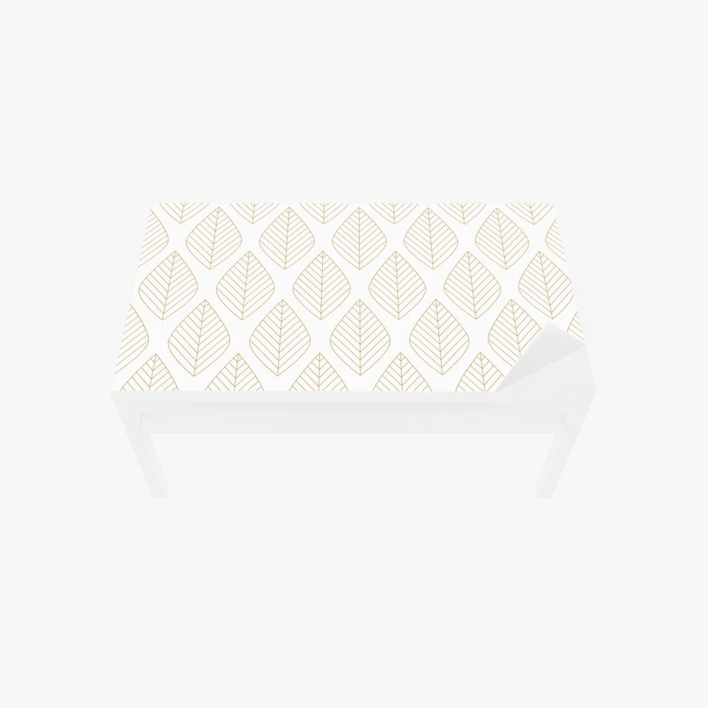 Naklejka na biurko i stół elegancki złoty geometryczny wzór liści – Wallissimo® Naklejka na biurko i stół elegancki złoty geometryczny wzór liści – Wallissimo®