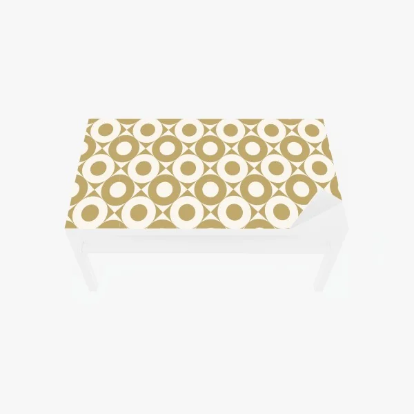 Naklejka na biurko i stół złoty geometryczny wzór z kołami