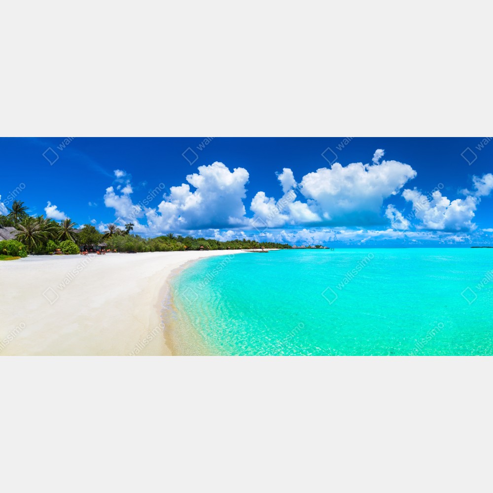 Naklejka na biurko i stół Malediwy turkusowa plaża panorama – Wallissimo® Naklejka na biurko i stół Malediwy turkusowa plaża panorama – Wallissimo®