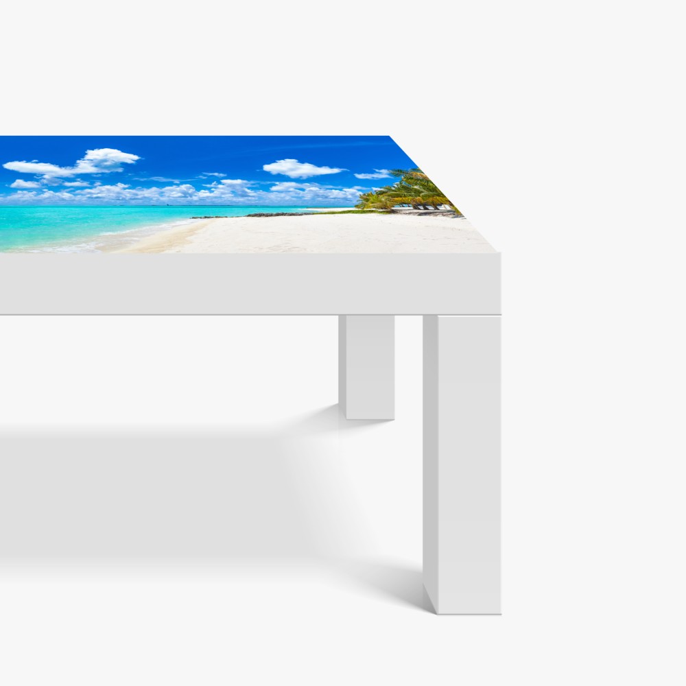 Naklejka na biurko i stół Malediwy turkusowa plaża panorama – Wallissimo® Naklejka na biurko i stół Malediwy turkusowa plaża panorama – Wallissimo®