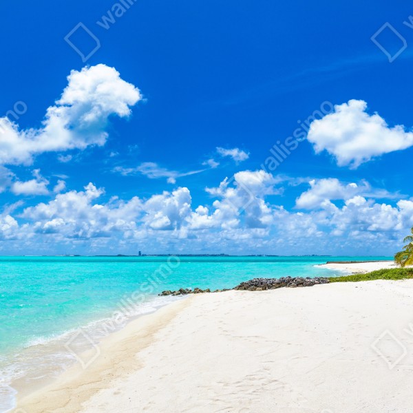 Naklejka na biurko i stół Malediwy turkusowa plaża panorama – Wallissimo® Naklejka na biurko i stół Malediwy turkusowa plaża panorama – Wallissimo®