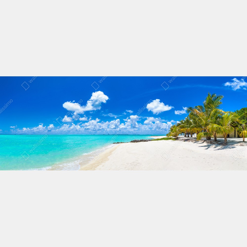 Naklejka na biurko i stół Malediwy turkusowa plaża panorama – Wallissimo® Naklejka na biurko i stół Malediwy turkusowa plaża panorama – Wallissimo®