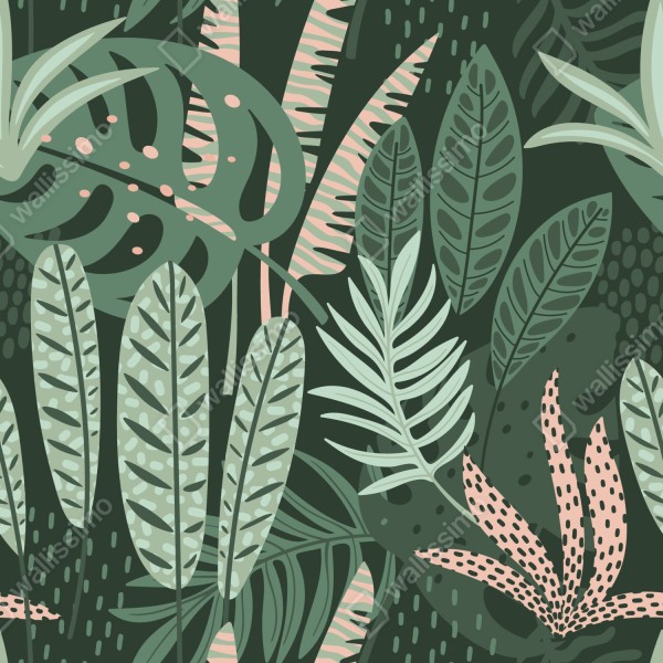 Naklejka na biurko i stół tropikalny wzór liściowy – Wallissimo® Naklejka na biurko i stół tropikalny wzór liściowy – Wallissimo®