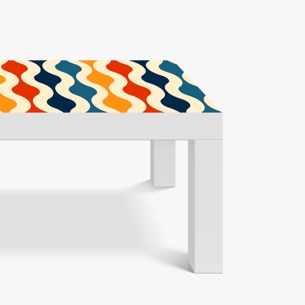 Naklejka na biurko i stół retro falisty wzór mid-century – Wallissimo® Naklejka na biurko i stół retro falisty wzór mid-century – Wallissimo®