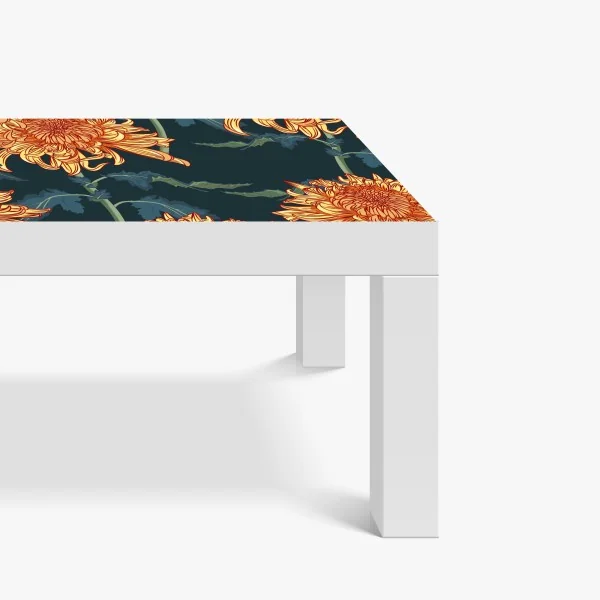 Naklejka na biurko i stół złote linie górskie na granatowym tle – Wallissimo®