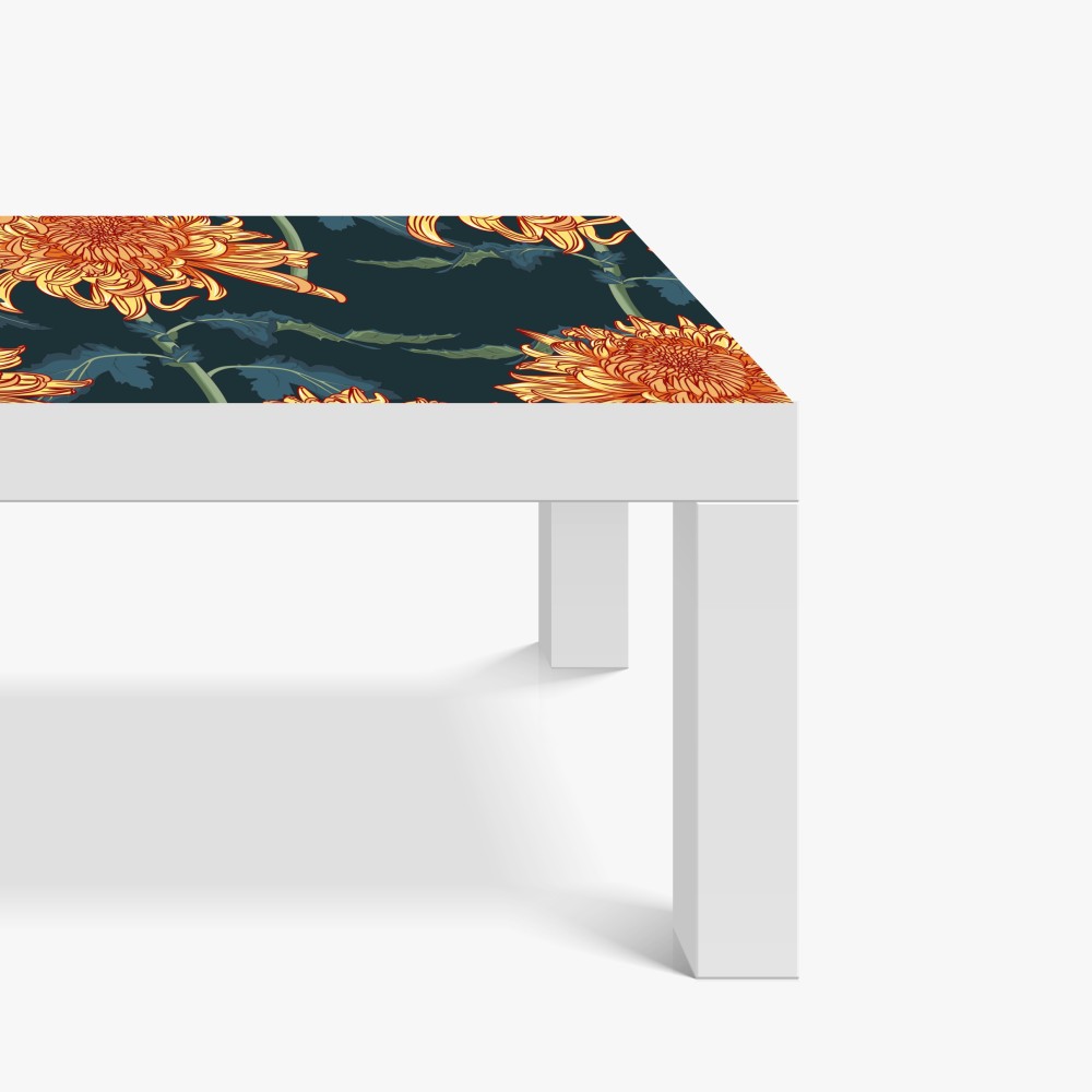 Naklejka na biurko i stół złota chryzantema botaniczny wzór – Wallissimo® Naklejka na biurko i stół złota chryzantema botaniczny wzór – Wallissimo®