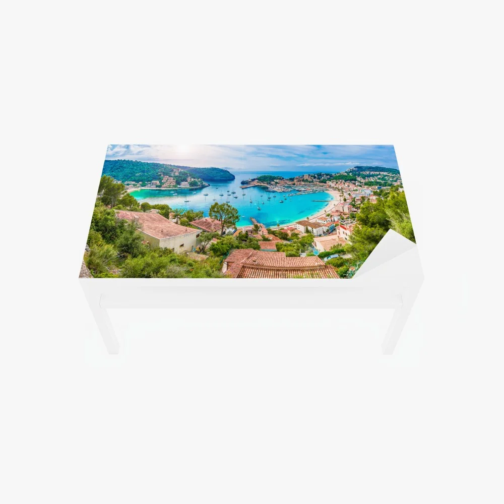 Naklejka na biurko i stół słoneczna panorama Port de Soller – Wallissimo® Naklejka na biurko i stół słoneczna panorama Port de Soller – Wallissimo®