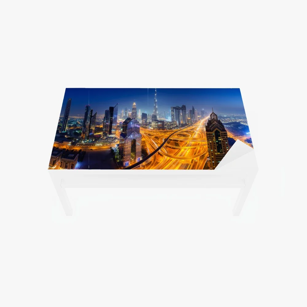 Naklejka na biurko i stół panorama nocnego Dubaju – Wallissimo® Naklejka na biurko i stół panorama nocnego Dubaju – Wallissimo®