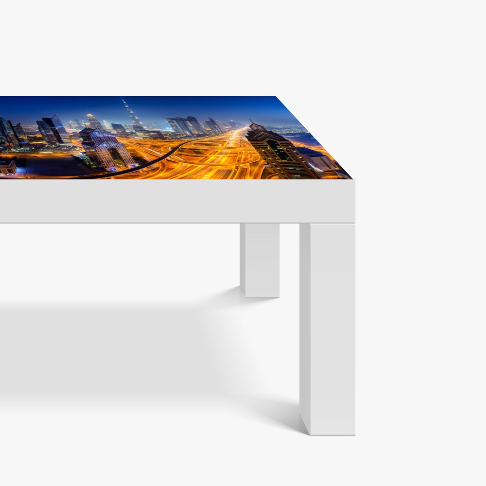 Naklejka na biurko i stół panorama nocnego Dubaju – Wallissimo® Naklejka na biurko i stół panorama nocnego Dubaju – Wallissimo®