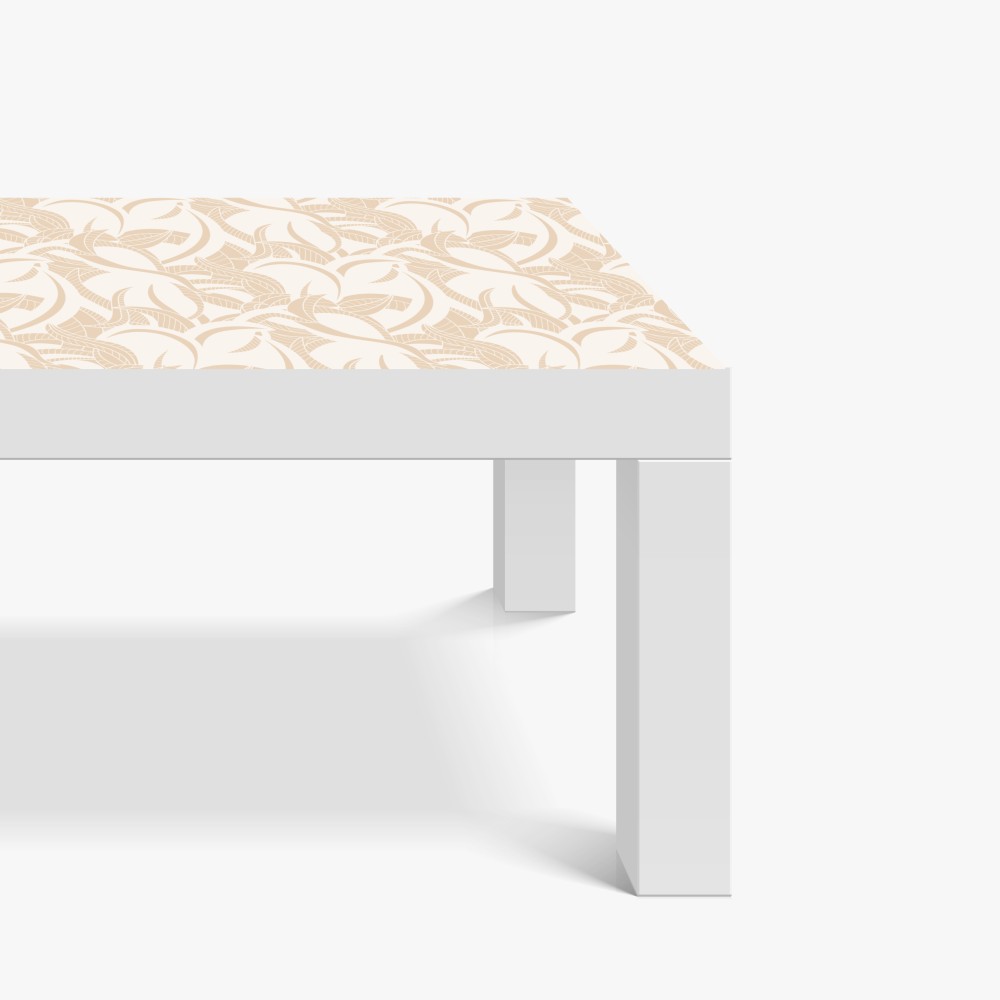 Naklejka na biurko i stół beżowy liściasty wzór botaniczny – Wallissimo® Naklejka na biurko i stół beżowy liściasty wzór botaniczny – Wallissimo®