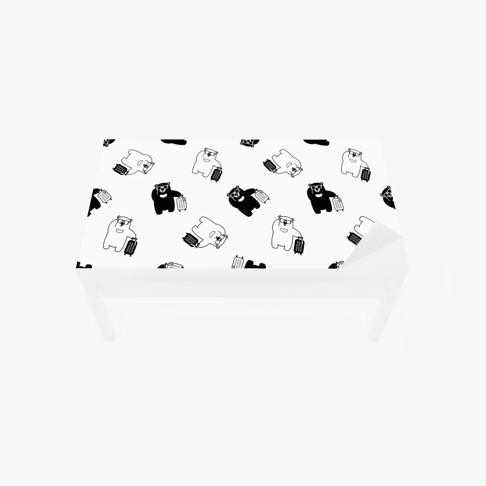 Naklejka na biurko i stół wzór wędrujących misiów – Wallissimo® Naklejka na biurko i stół wzór wędrujących misiów – Wallissimo®