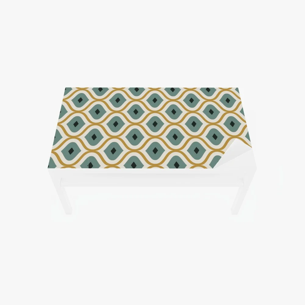 Naklejka na biurko i stół niebiesko-złoty geometryczny ornament – Wallissimo® Naklejka na biurko i stół niebiesko-złoty geometryczny ornament – Wallissimo®