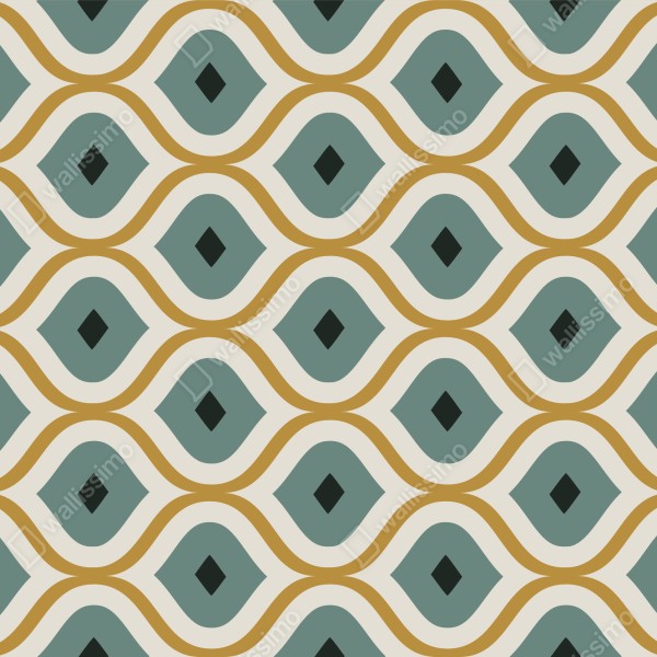 Naklejka na biurko i stół niebiesko-złoty geometryczny ornament – Wallissimo® Naklejka na biurko i stół niebiesko-złoty geometryczny ornament – Wallissimo®