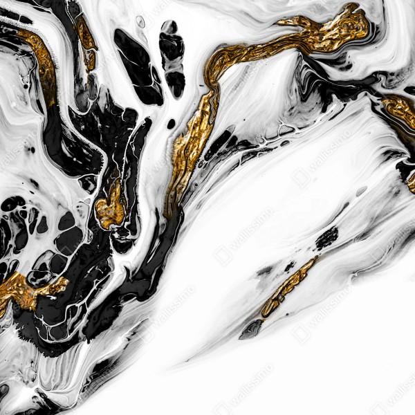 Naklejka na biurko i stół czarno-biała abstrakcja ze złotymi żyłami – Wallissimo® Naklejka na biurko i stół czarno-biała abstrakcja ze złotymi żyłami – Wallissimo®