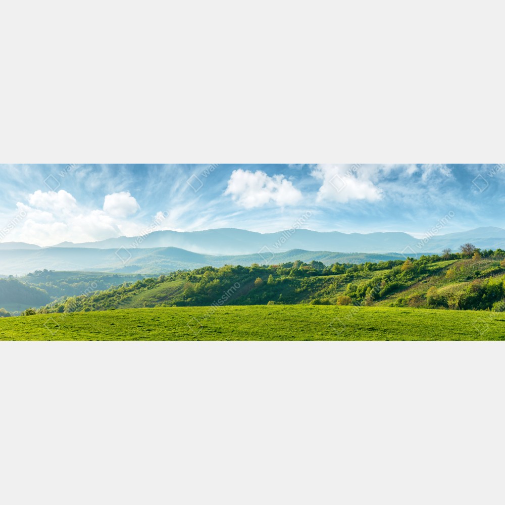 Naklejka na biurko i stół panorama wiosennych gór Rumunii – Wallissimo® Naklejka na biurko i stół panorama wiosennych gór Rumunii – Wallissimo®