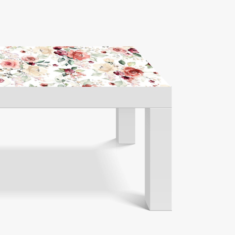 Naklejka na biurko i stół delikatny akwarelowy wzór róż – Wallissimo® Naklejka na biurko i stół delikatny akwarelowy wzór róż – Wallissimo®