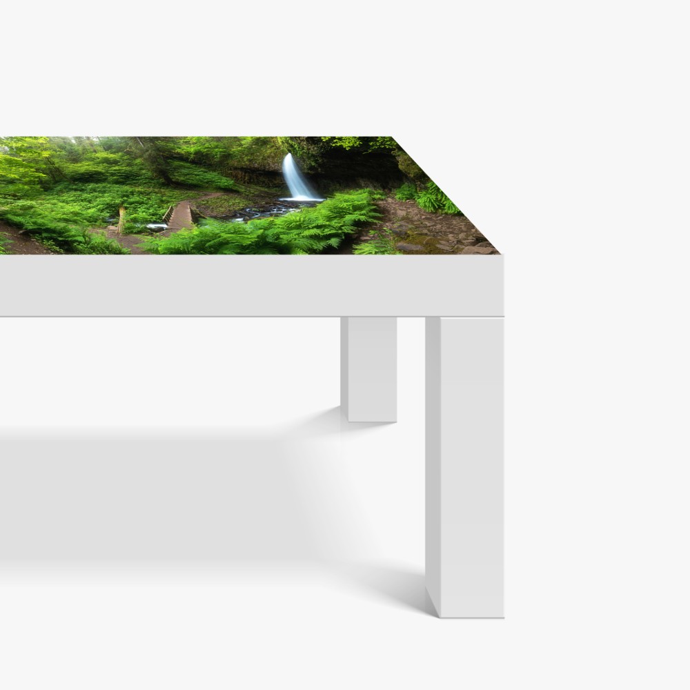 Naklejka na biurko i stół bujny leśny wodospad panorama – Wallissimo® Naklejka na biurko i stół bujny leśny wodospad panorama – Wallissimo®