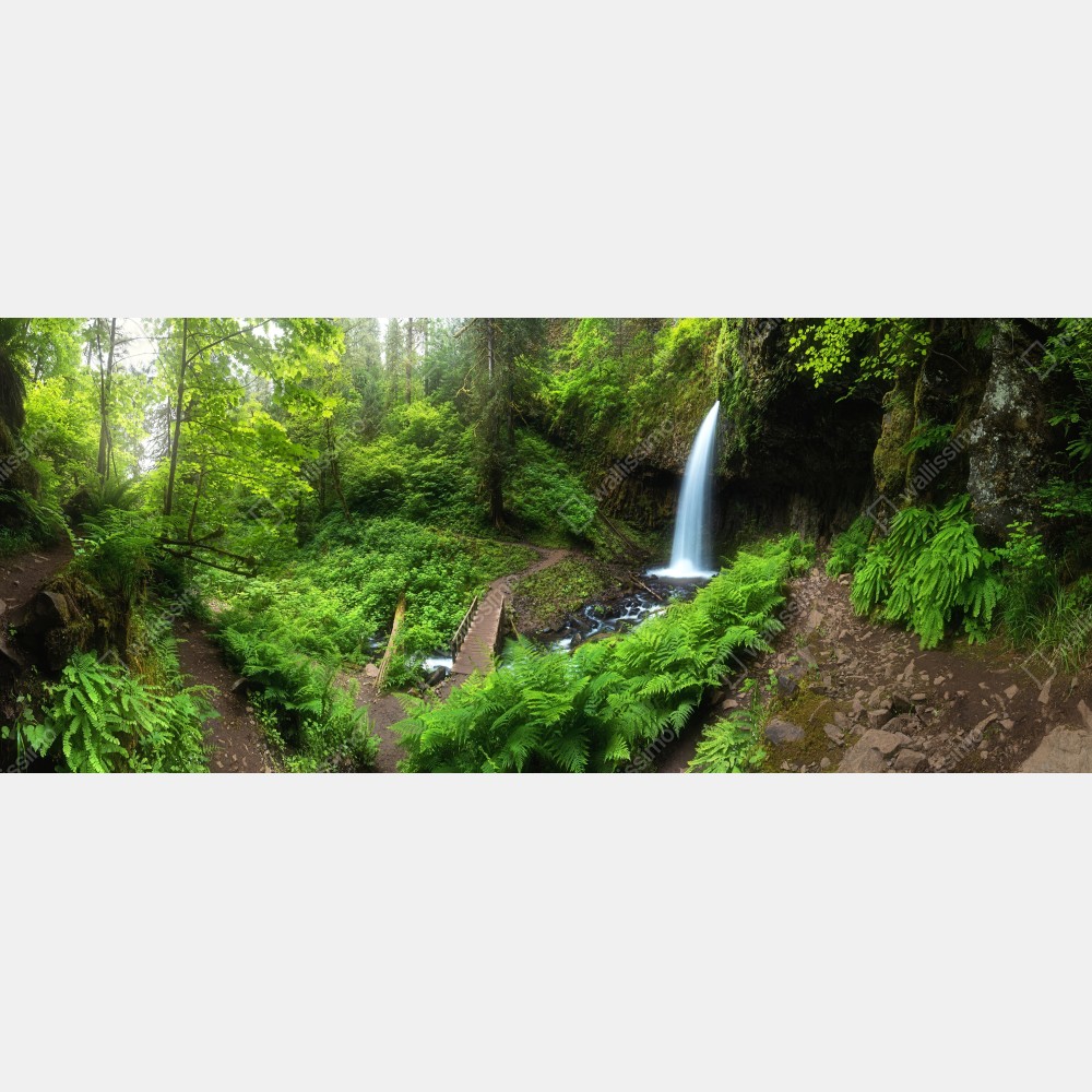 Naklejka na biurko i stół bujny leśny wodospad panorama – Wallissimo® Naklejka na biurko i stół bujny leśny wodospad panorama – Wallissimo®