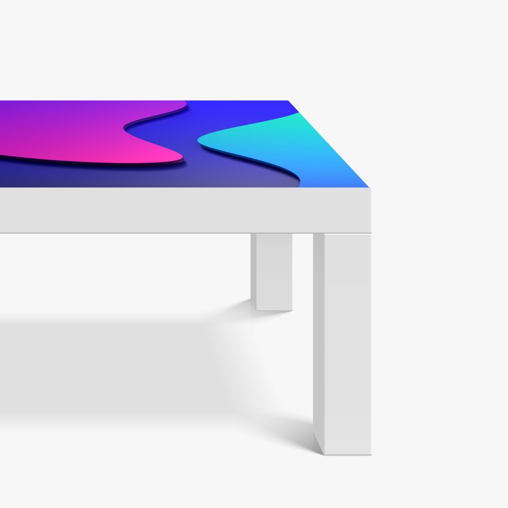 Naklejka na biurko i stół wibrujące fioletowo-niebieskie abstrakcyjne kształty 3d – Wallissimo® Naklejka na biurko i stół wibrujące fioletowo-niebieskie abstrakcyjne kształty 3d – Wallissimo®