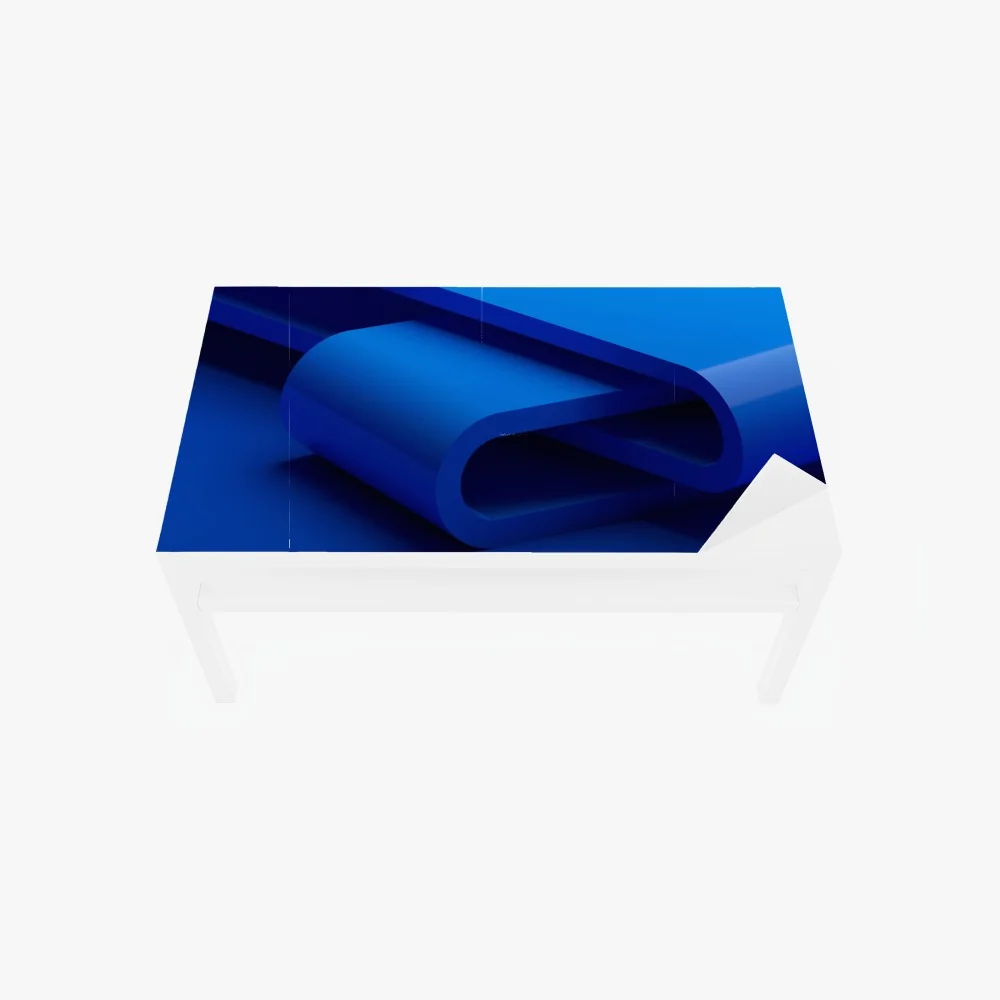 Naklejka na biurko i stół minimalna niebieska wstęga geometryczna – Wallissimo® Naklejka na biurko i stół minimalna niebieska wstęga geometryczna – Wallissimo®