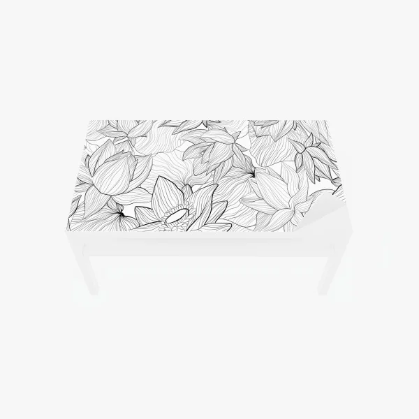 Naklejka na biurko i stół mglisty las czarno-biały – Wallissimo®