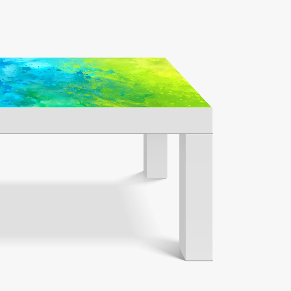 Naklejka na biurko i stół intensywna turkusowa akwarela z akcentem limonkowym – Wallissimo® Naklejka na biurko i stół intensywna turkusowa akwarela z akcentem limonkowym – Wallissimo®