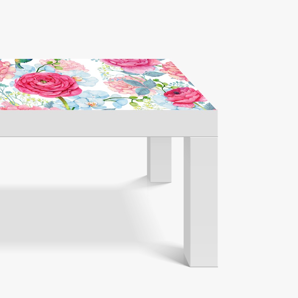 Naklejka na biurko i stół różany akwarelowy ogród z kolibrem – Wallissimo® Naklejka na biurko i stół różany akwarelowy ogród z kolibrem – Wallissimo®