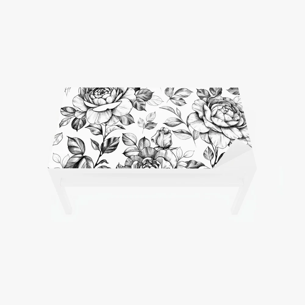 Naklejka na biurko i stół ręcznie rysowany wzór róż – Wallissimo® Naklejka na biurko i stół ręcznie rysowany wzór róż – Wallissimo®