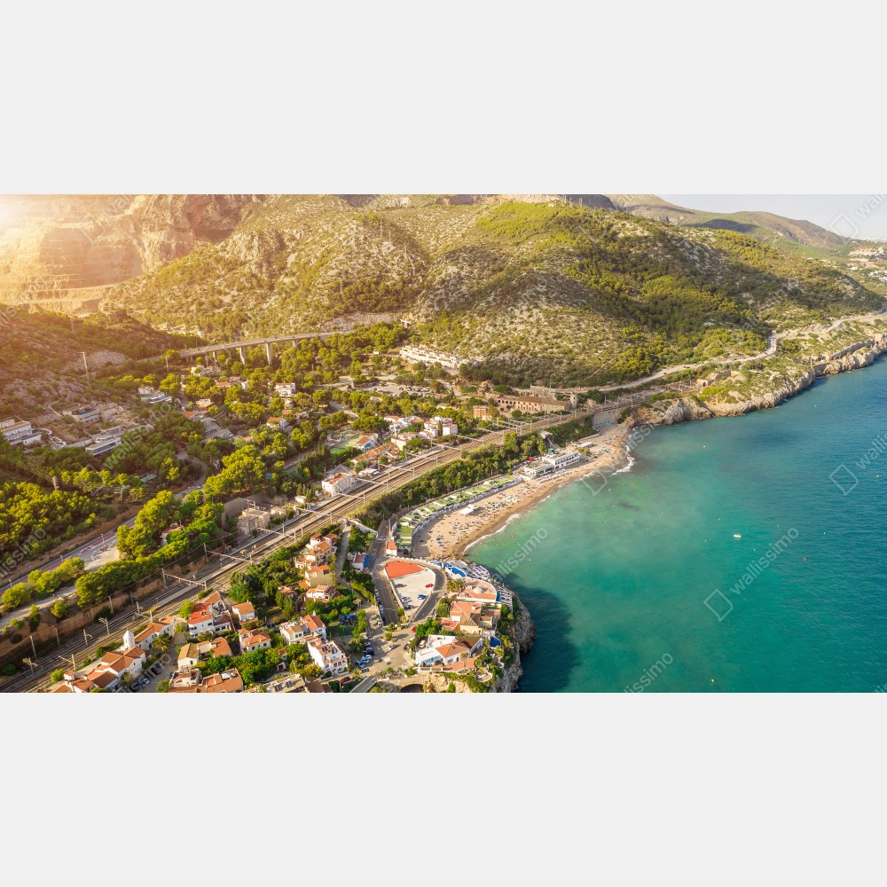 Naklejka na biurko i stół turkusowy nadmorski pejzaż z lotu ptaka – Wallissimo® Naklejka na biurko i stół turkusowy nadmorski pejzaż z lotu ptaka – Wallissimo®