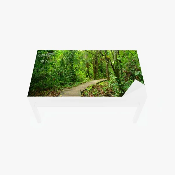 Naklejka na biurko i stół turkusowo-złota abstrakcja w technice alcohol ink – Wallissimo®