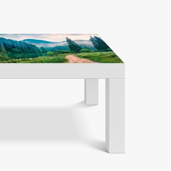 Naklejka na biurko i stół spokojna zielona ścieżka leśna – Wallissimo®